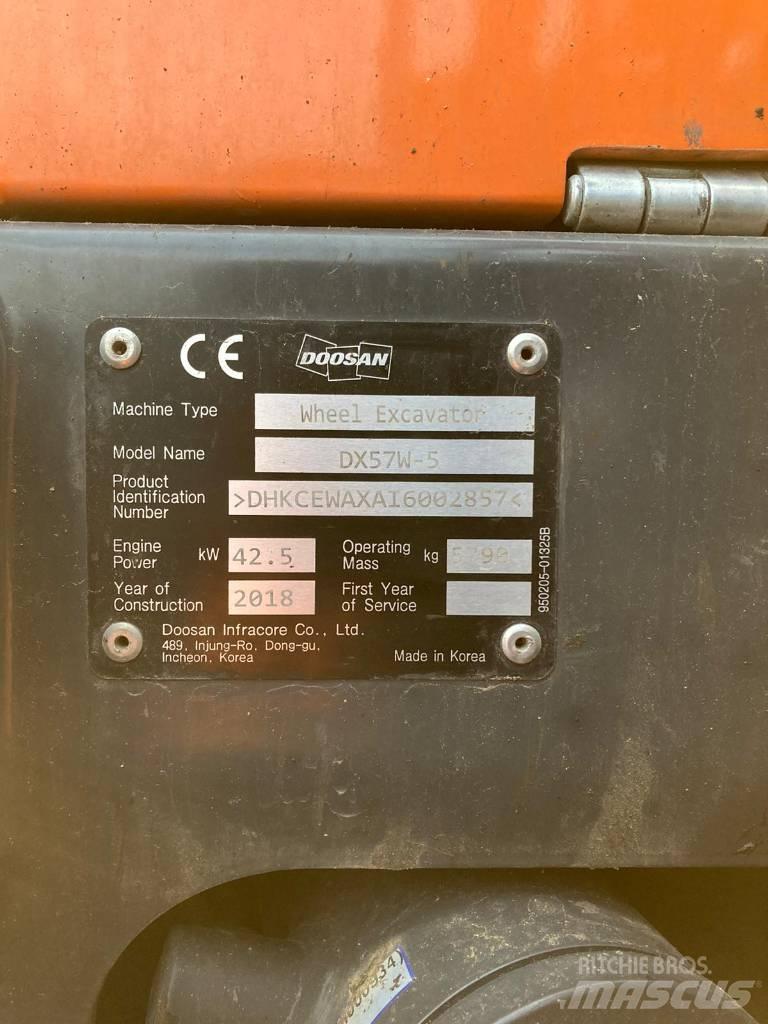 Doosan DX 57 W-5 Wheeled Excavators