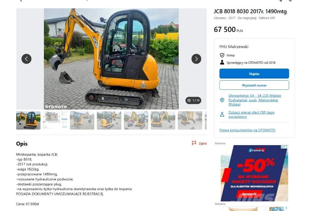 JCB 8030 Mini excavators < 7t (Mini diggers)