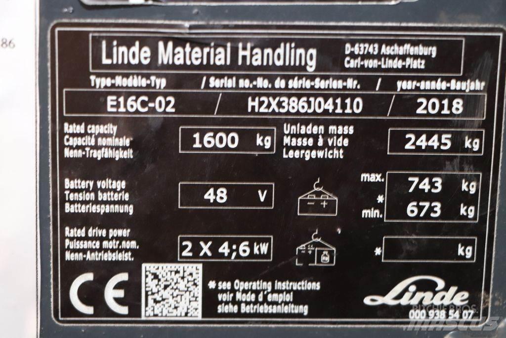 Linde E16C-02 Electric Forklifts