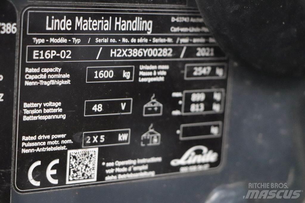 Linde E16P-02 Electric Forklifts