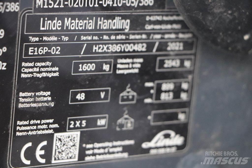 Linde E16P-02 Electric Forklifts