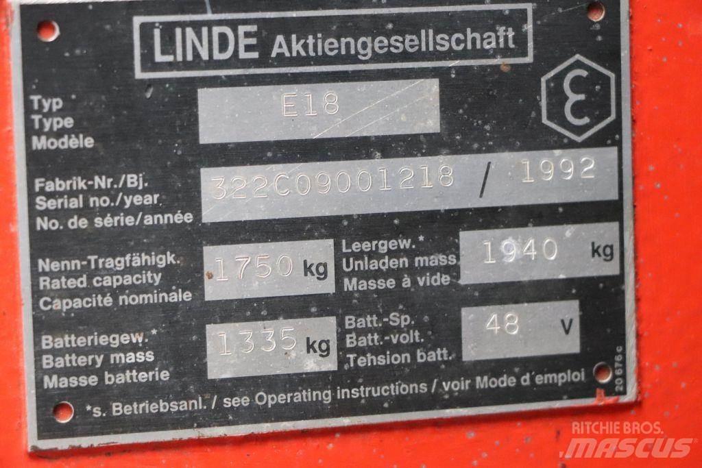 Linde E18 Electric Forklifts