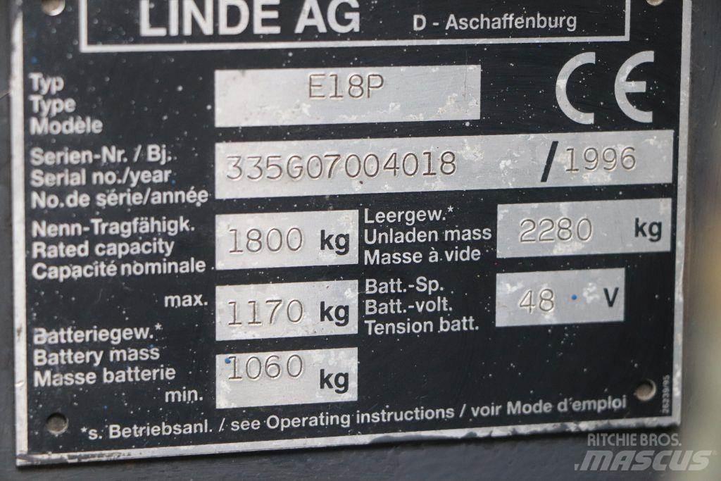 Linde E18P Electric Forklifts