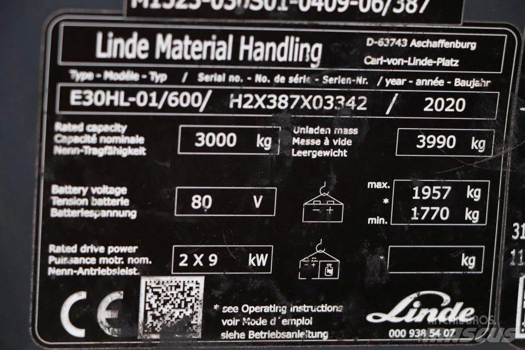 Linde E30HL-01/600 Electric Forklifts