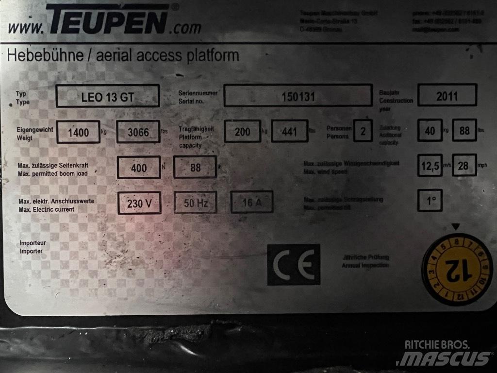 Teupen LEO 13 GT Compact self-propelled boom lifts