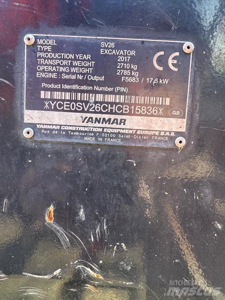 Yanmar SV 26 Mini Excavators <7t (Mini Diggers)
