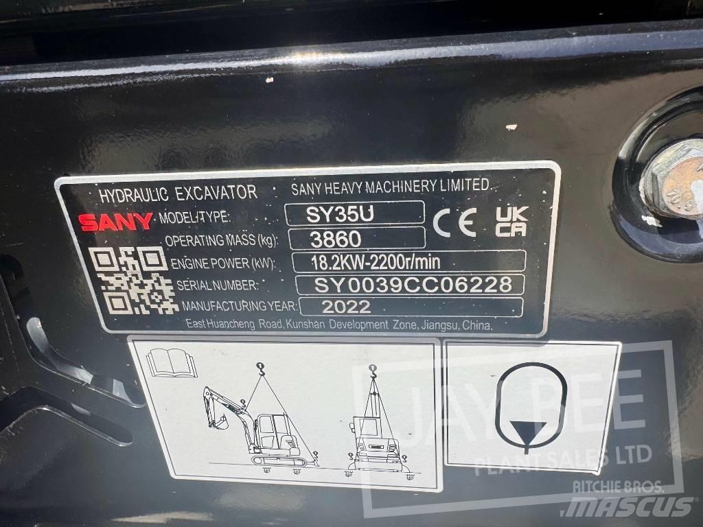 Sany SY 35 U Mini Excavators <7t (Mini Diggers)