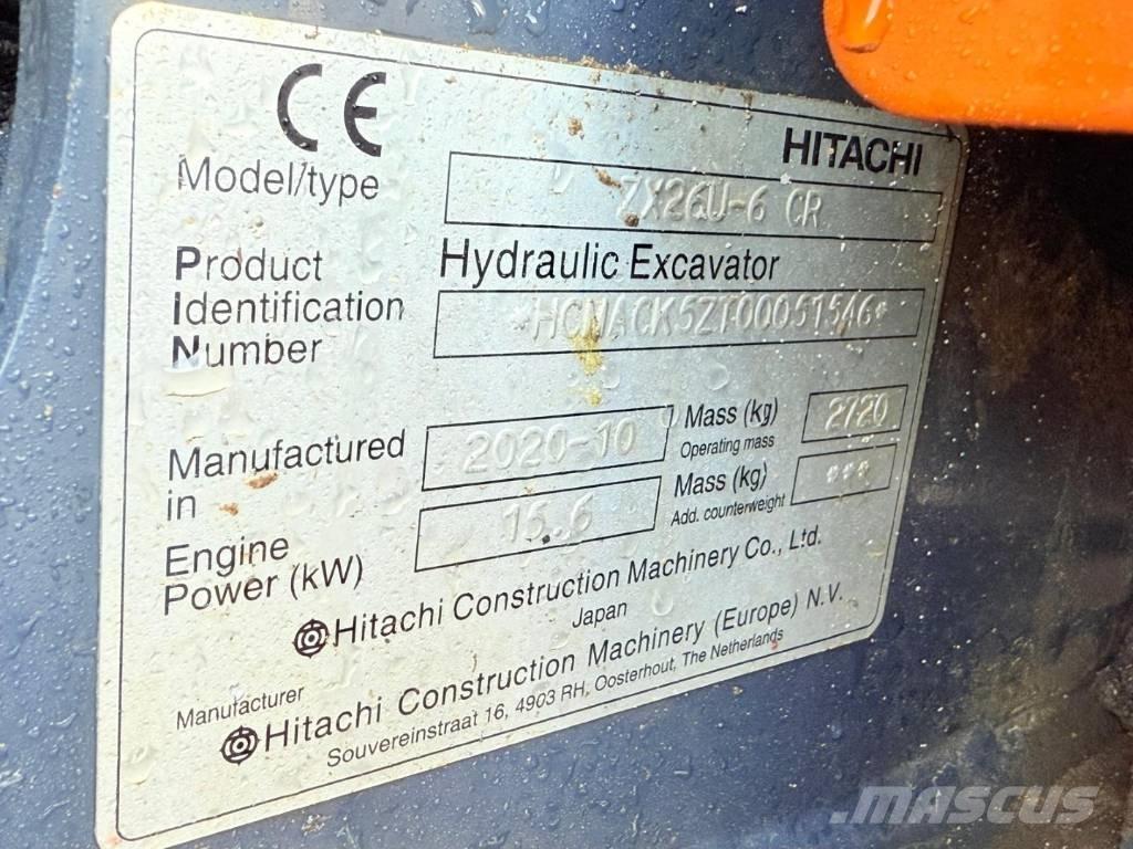 Hitachi ZX 26 U-6 CR Mini Excavators <7t (Mini Diggers)