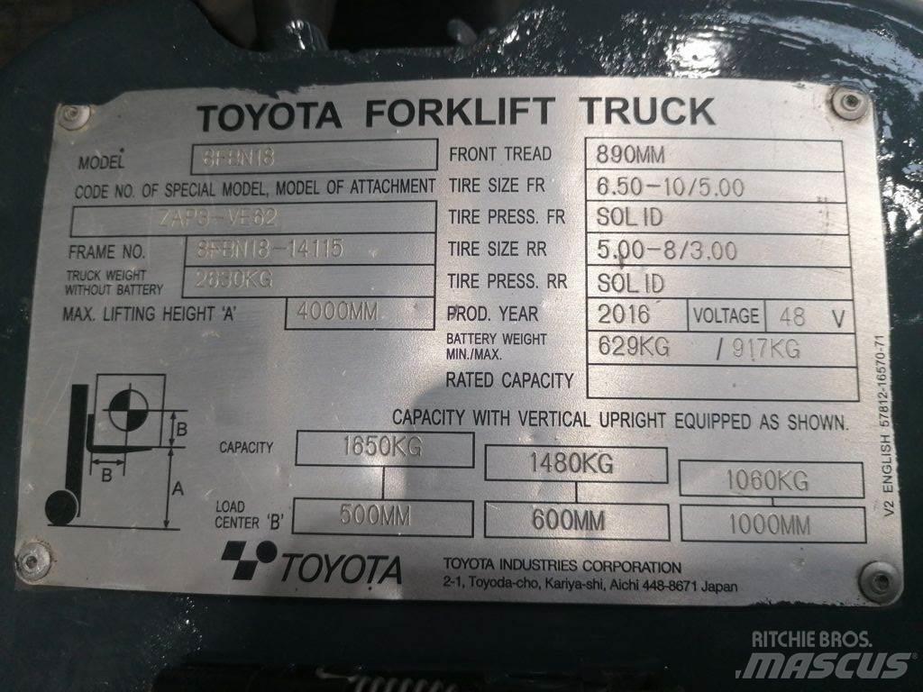 Toyota 8FBN18 Electric Forklifts