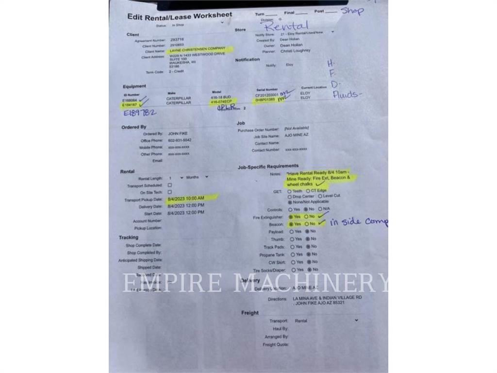 CAT 416-074ECP Backhoe Loaders