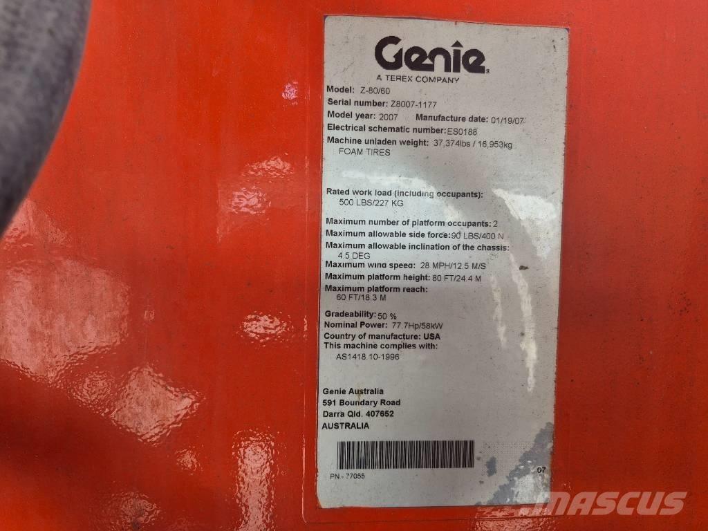 Genie Z 80/60 Articulated boom lifts