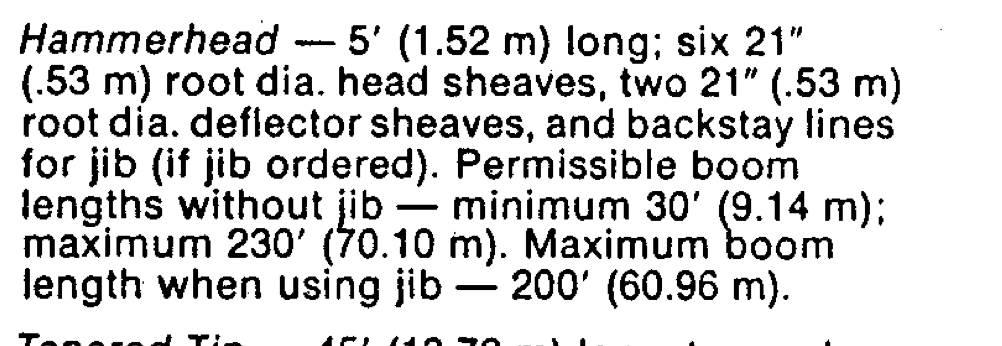 Link-Belt  Booms and dippers