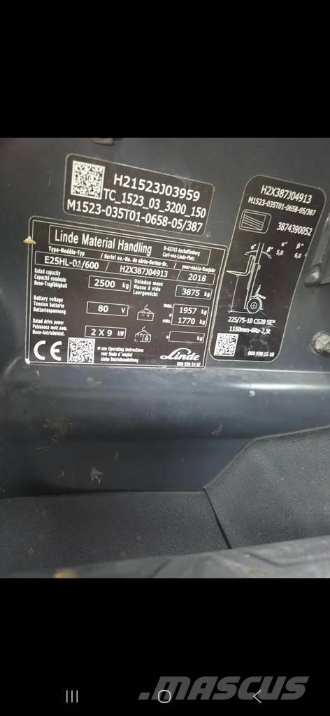 Linde h 25 Electric Forklifts