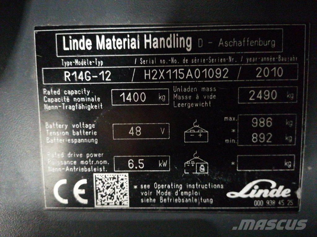 Linde R14G-12 Reach trucks