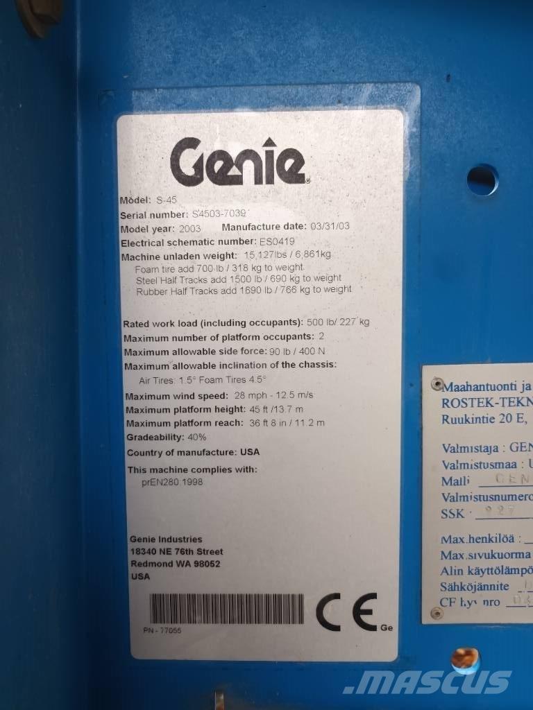 Genie S 45 RT Telescopic boom lifts