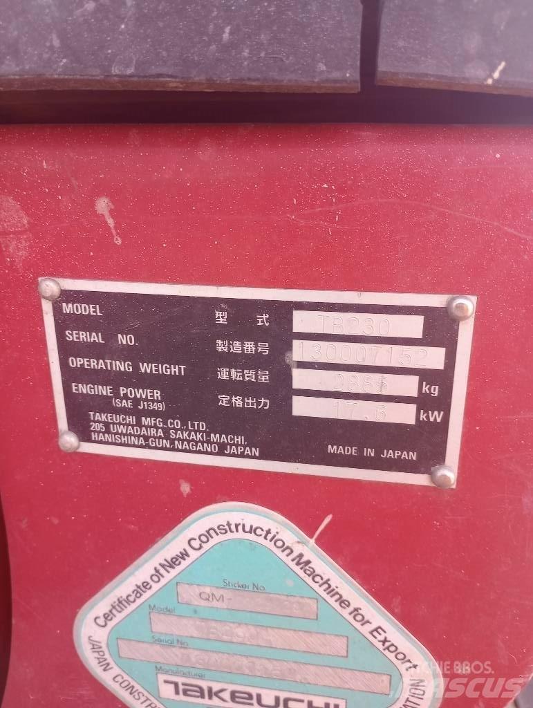 Takeuchi TB230RA Drilling equipment accessories and parts