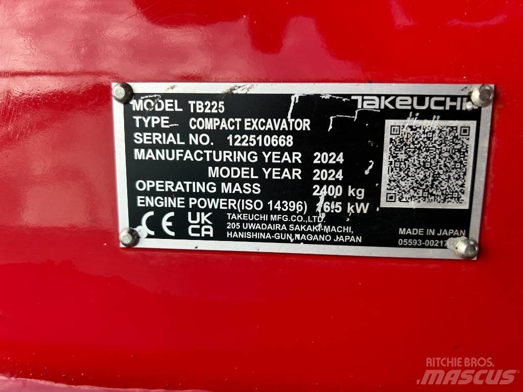 Takeuchi TB 225A V5 Mini Excavators <7t (Mini Diggers)