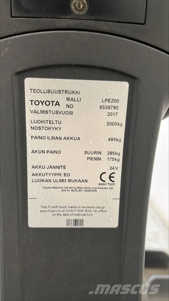 Toyota BT LPE 200 Low lifter with platform