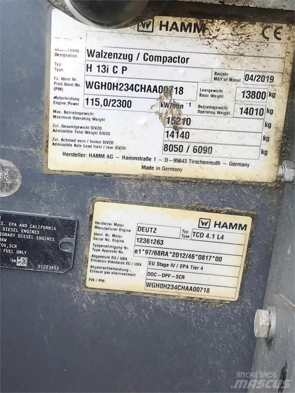 Hamm H13ICP Landfill compactors
