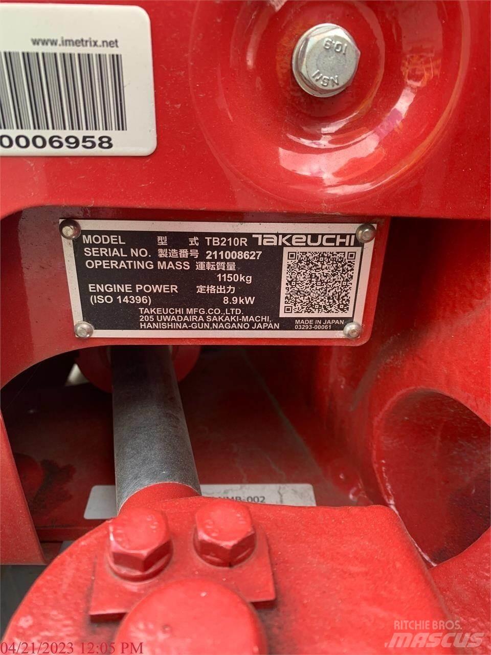 Takeuchi TB210R Mini Excavators <7t (Mini Diggers)