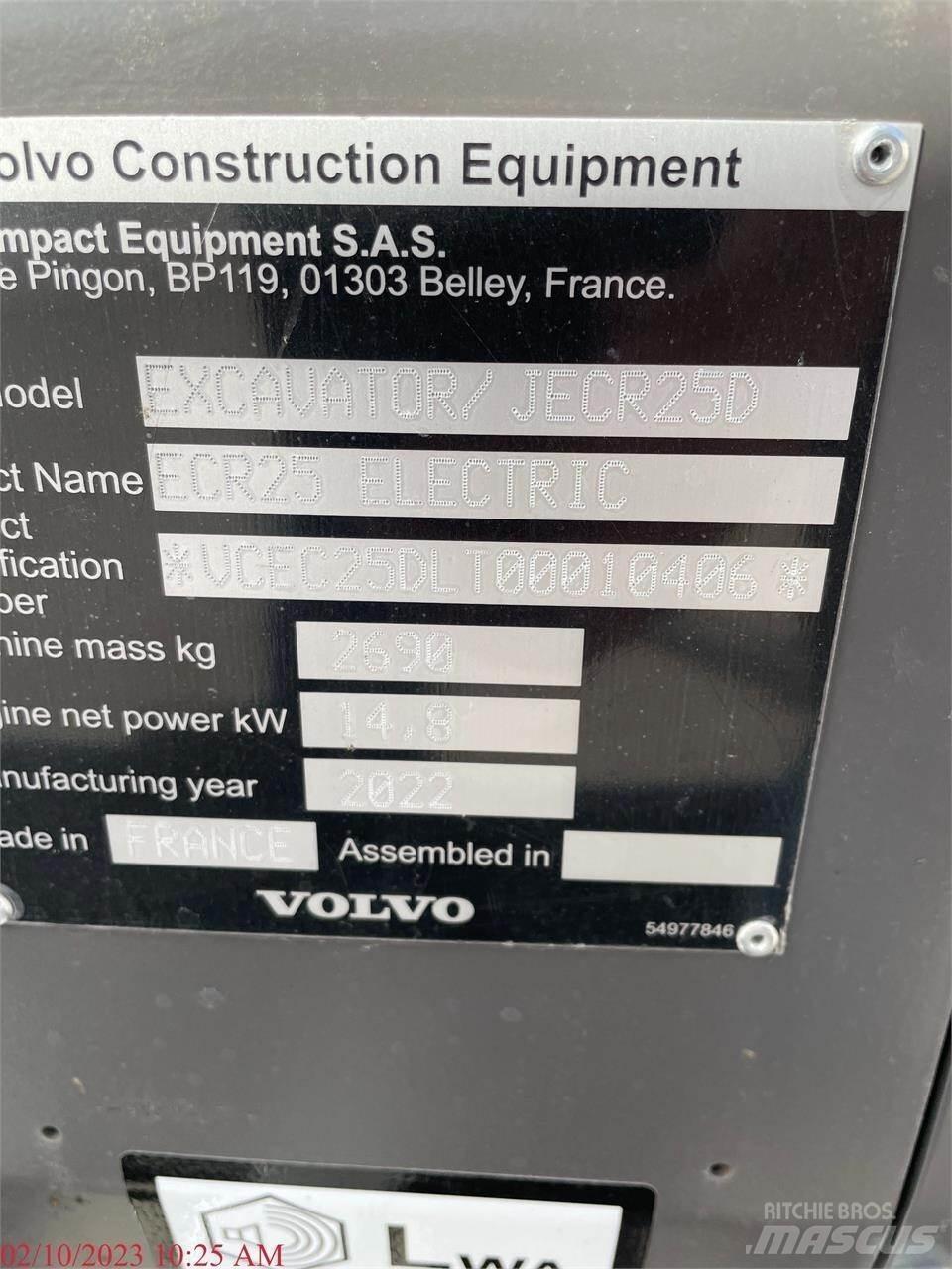 Volvo ECR25D Mini Excavators <7t (Mini Diggers)