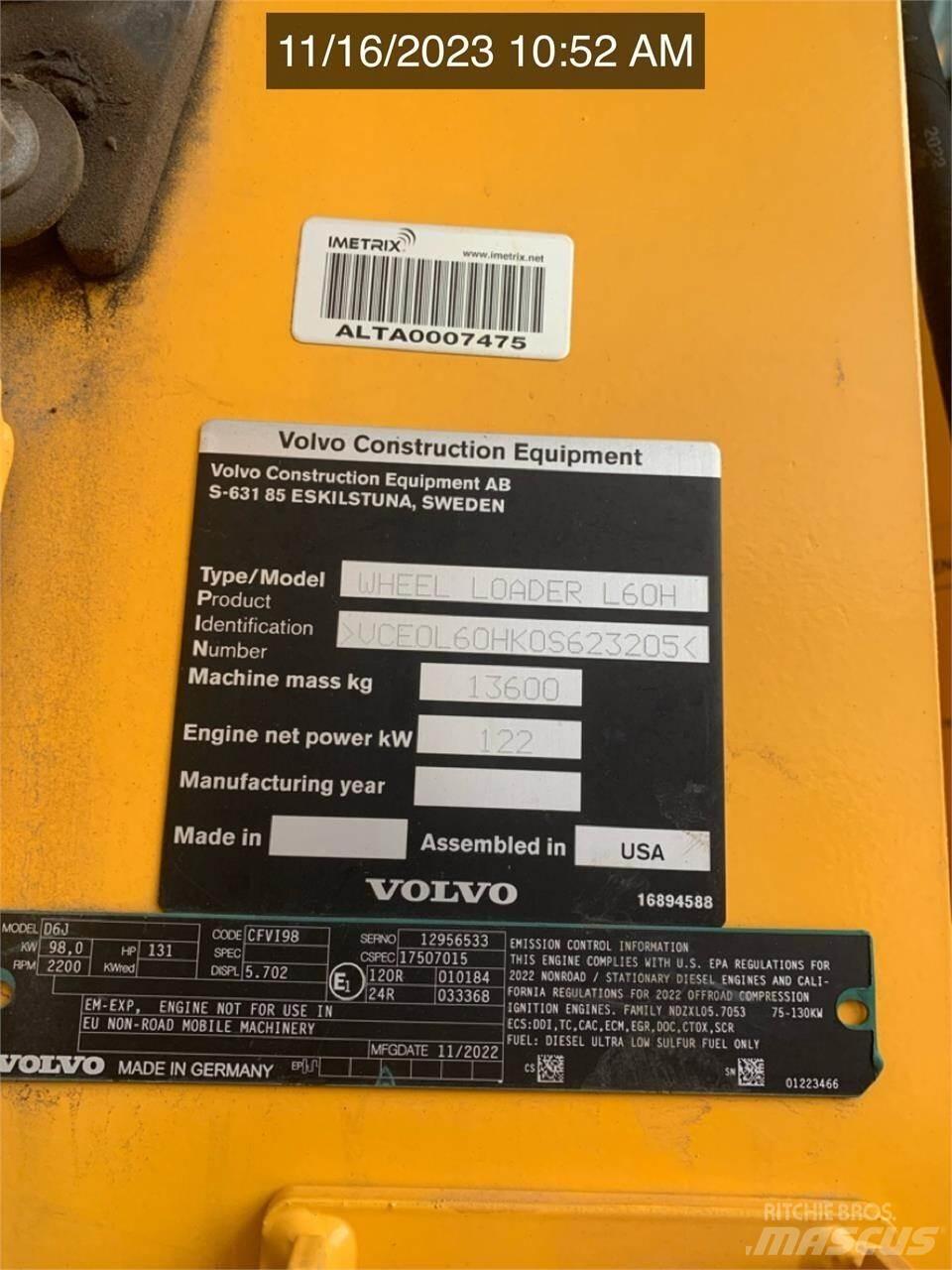 Volvo L60H Wheel Loaders