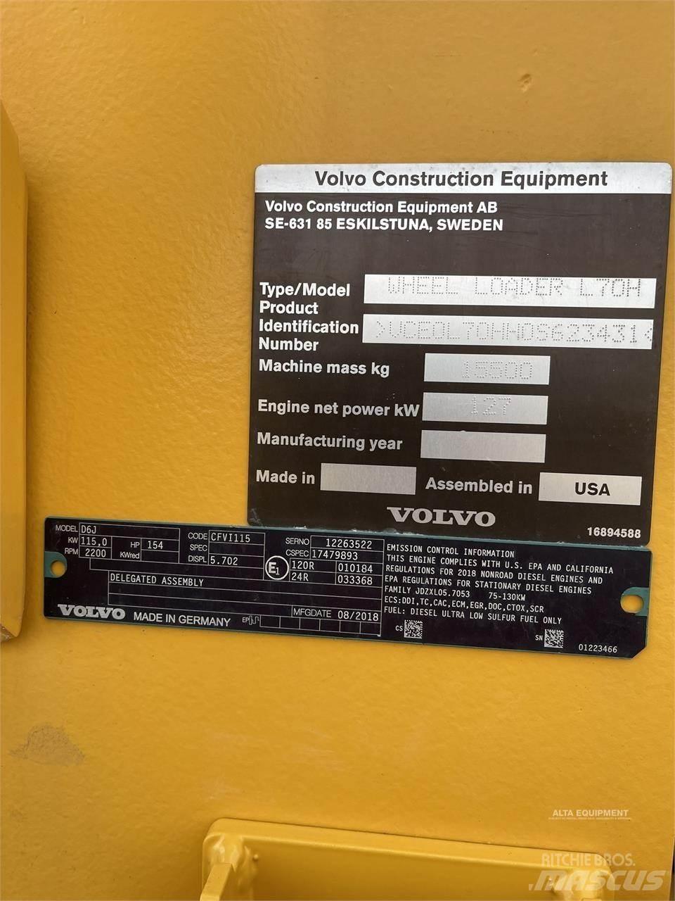 Volvo L70H Wheel Loaders