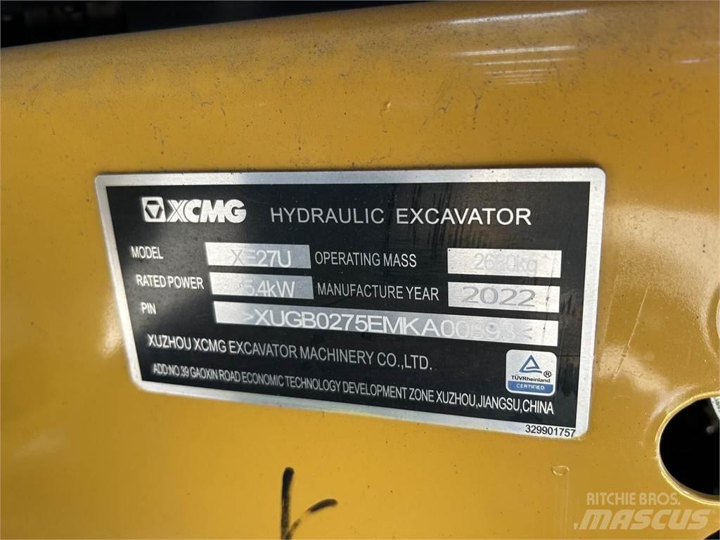 XCMG XE27U Mini Excavators <7t (Mini Diggers)