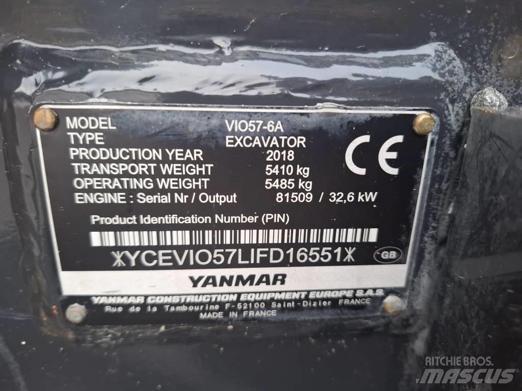 Yanmar Vio 57-6A Mini Excavators <7t (Mini Diggers)