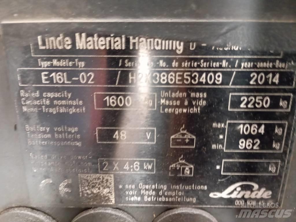 Linde E 16 Electric Forklifts