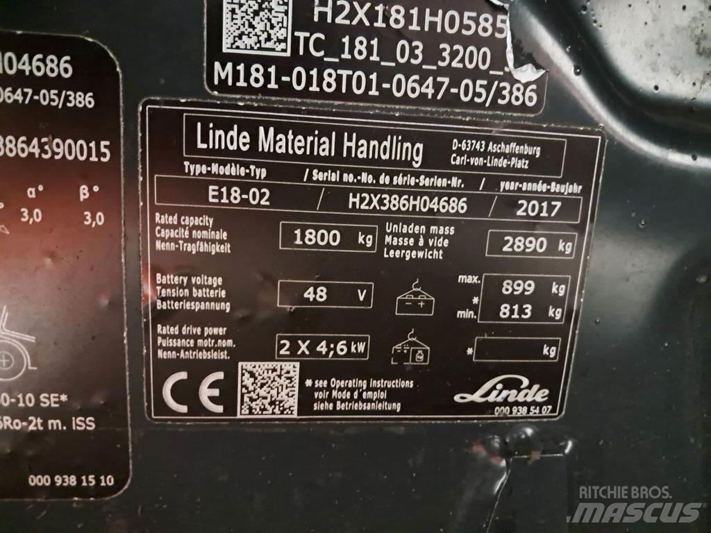 Linde E18-02 Electric Forklifts