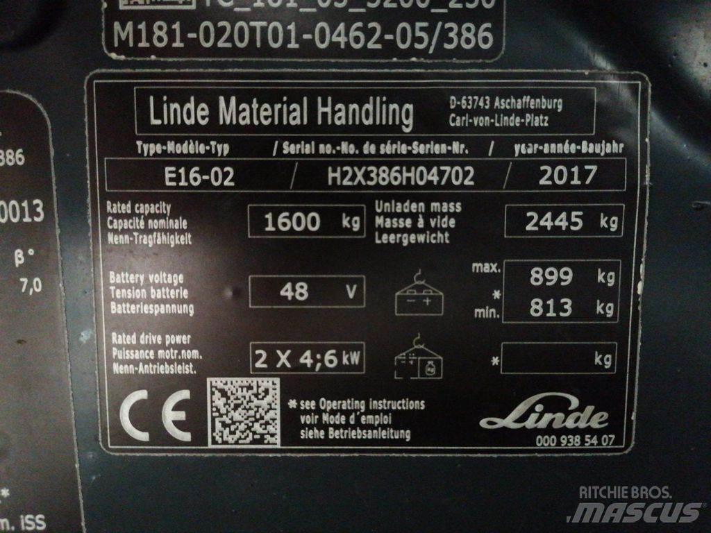 Linde E16-02 Electric Forklifts