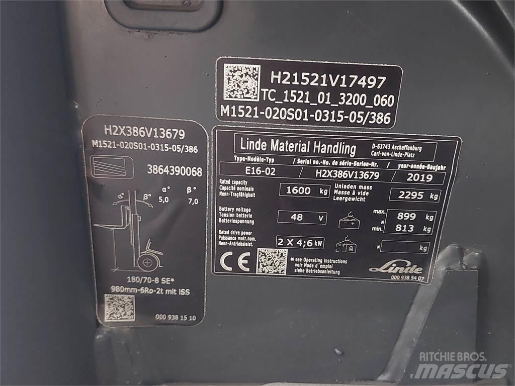 Linde E16 02 Electric Forklifts