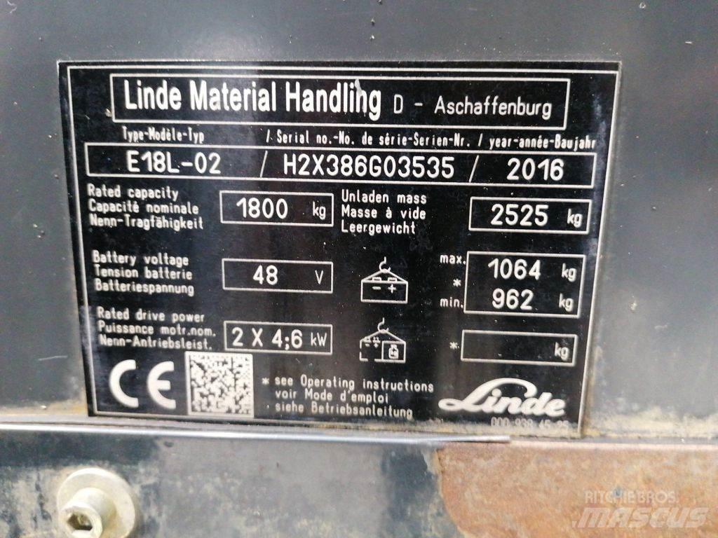 Linde E18L-02 Electric Forklifts