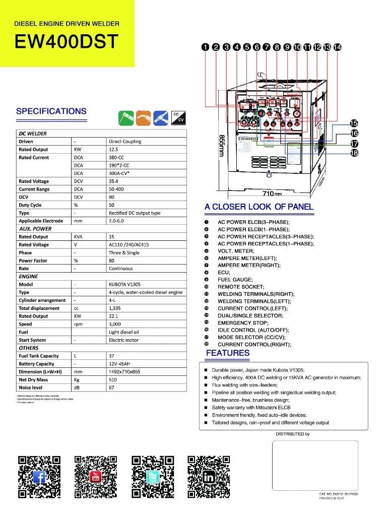 Denyo DLW 400 ESW Welding Machines