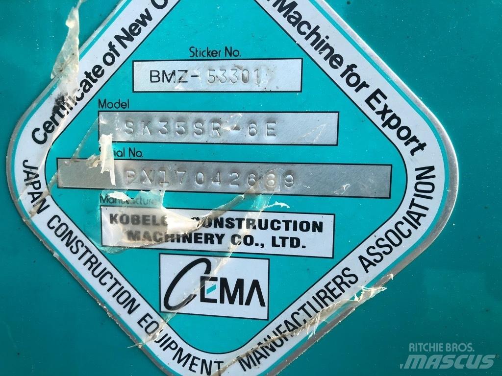Kobelco SK 35 SR-6E Mini Excavators <7t (Mini Diggers)