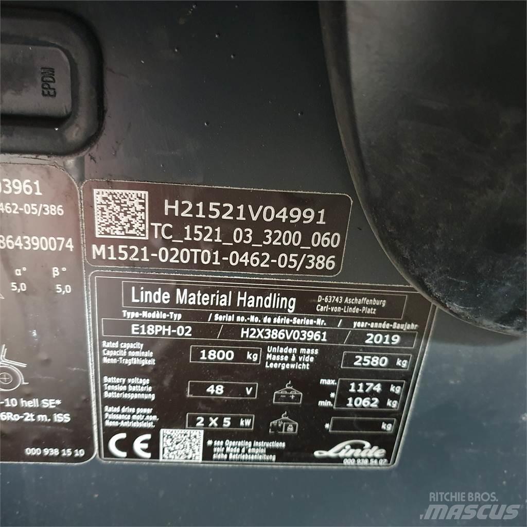 Linde E18PH Electric Forklifts