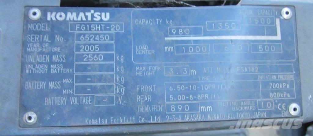 Komatsu FG 15 HT-20 LPG trucks
