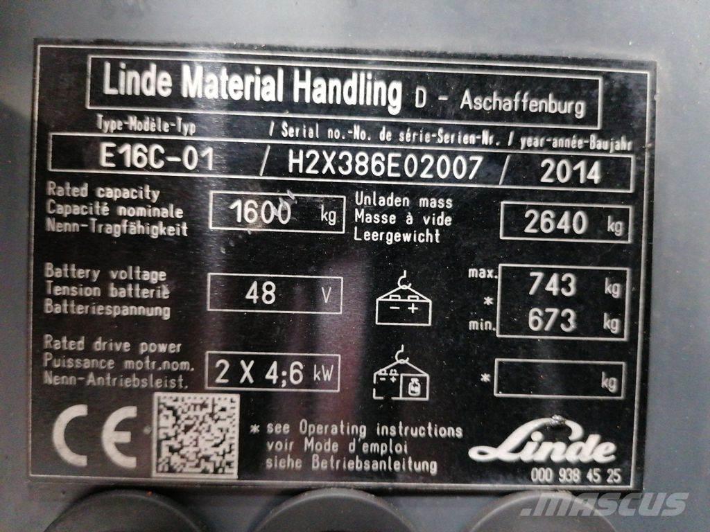 Linde E16C-01 Electric Forklifts