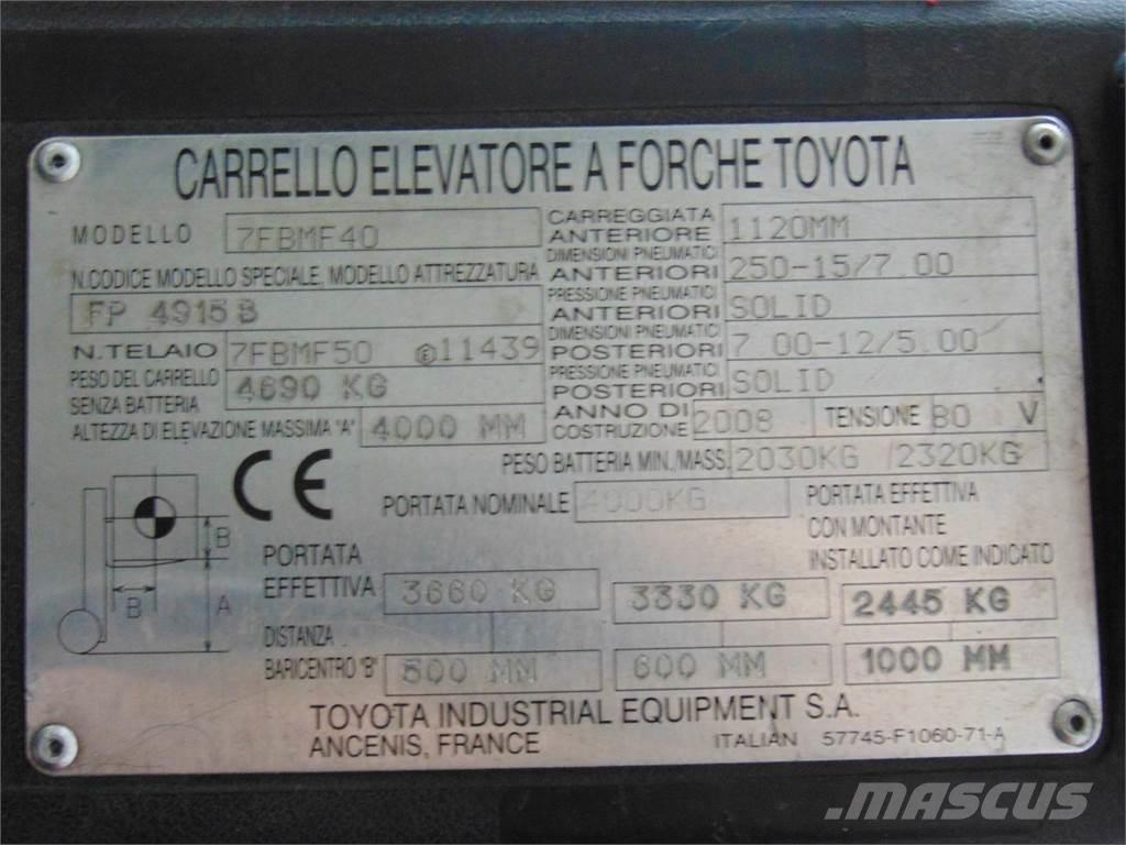 Toyota 7FBMF40 Electric Forklifts