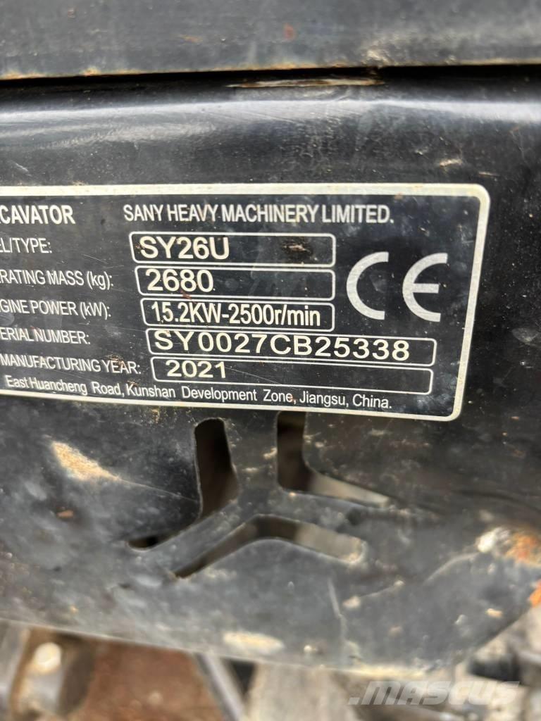 Sany SY 26 U Mini Excavators <7t (Mini Diggers)