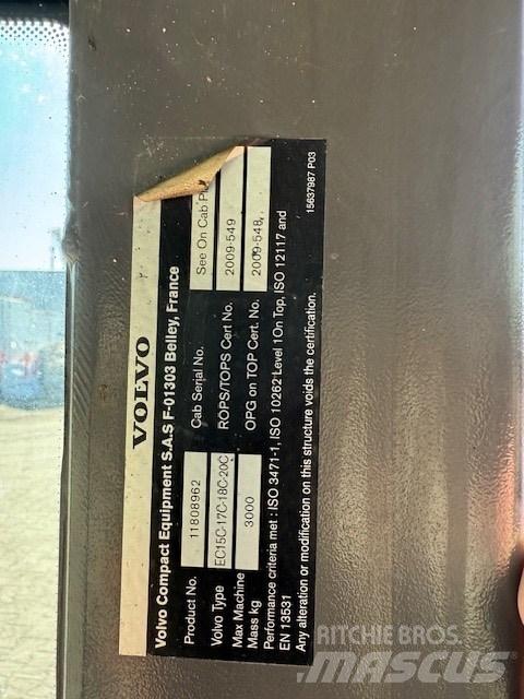 Volvo EC15 C CAB Forestry Cabin