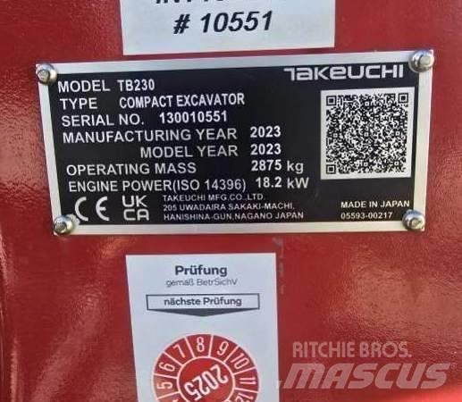 Takeuchi TB 230 Mini Excavators <7t (Mini Diggers)
