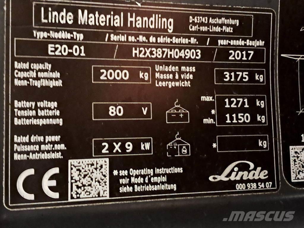 Linde E20-01 Electric Forklifts