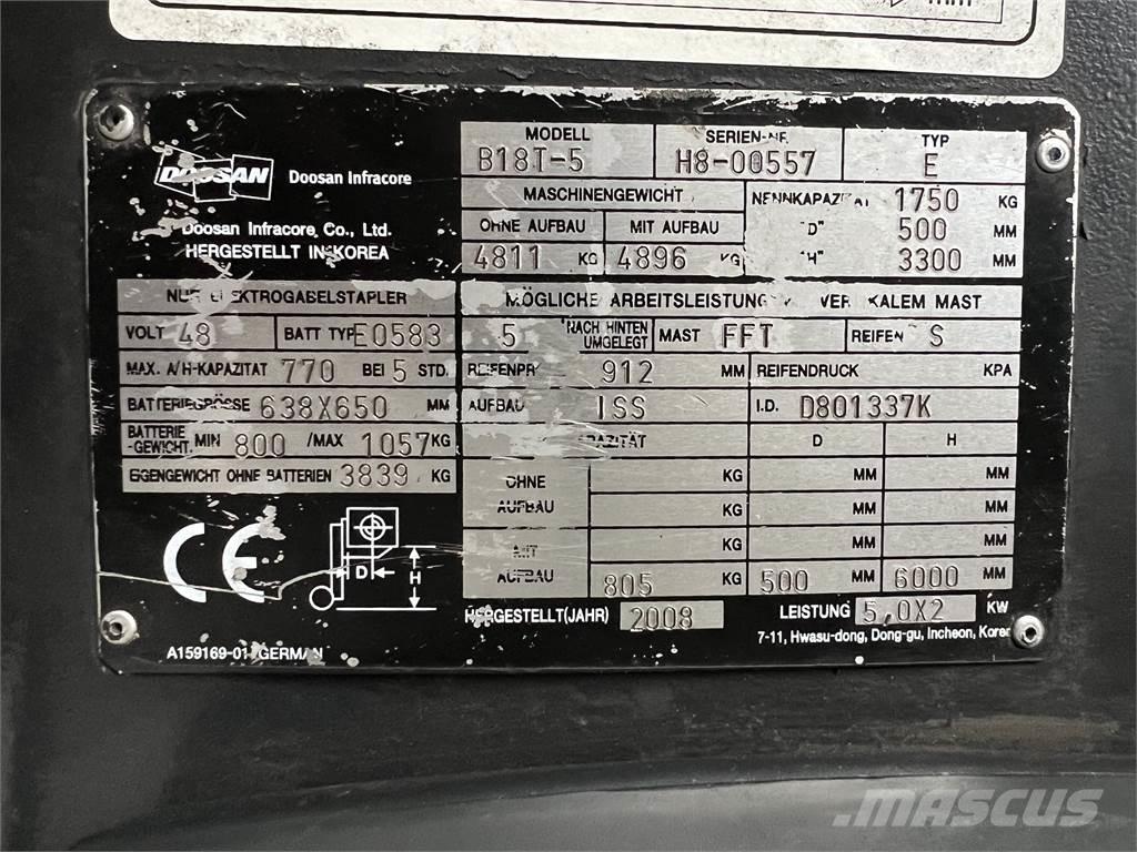 Doosan B18T-5 Electric Forklifts