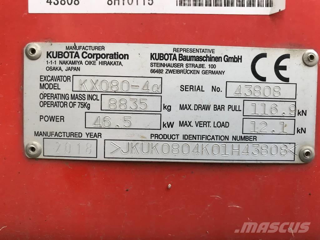 Kubota KX 080-4 Mini excavators  7t - 12t