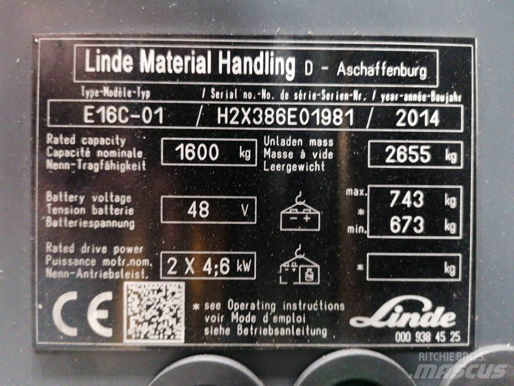 Linde E16C-01 Electric Forklifts