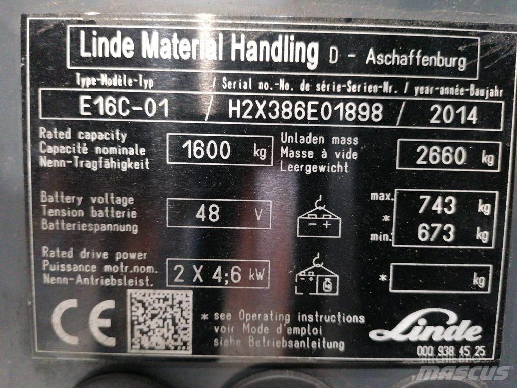 Linde E16C-01 Electric Forklifts