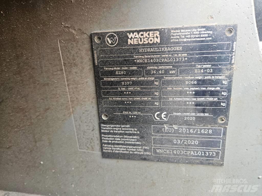 Wacker Neuson EZ 80 Mini excavators  7t - 12t