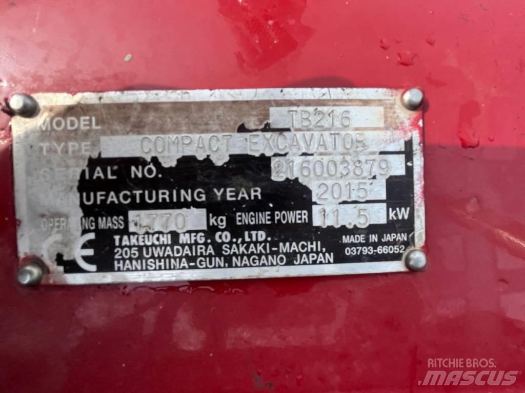 Takeuchi TB 216 Mini Excavators <7t (Mini Diggers)